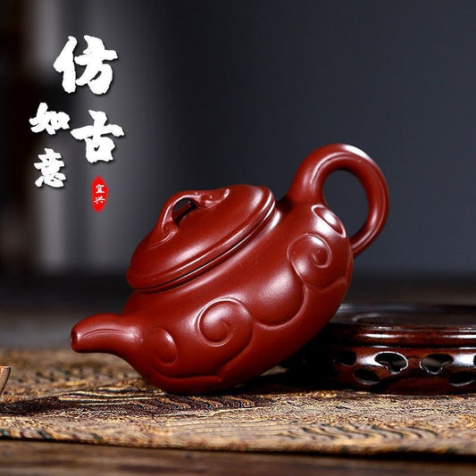 Yixing Zisha Teapot Handmade Dahongpao Clay Ruyi Tea Pot 200ml Kung Fu Tea