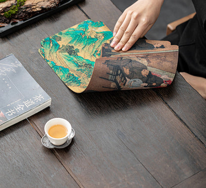 dirt resistant tablecloth water proof active printing mat for kungfu tea set new