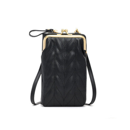 Female Cell Phone Money Bags Ladies Purse Soft Leather Flap Mini Crossbody Bags