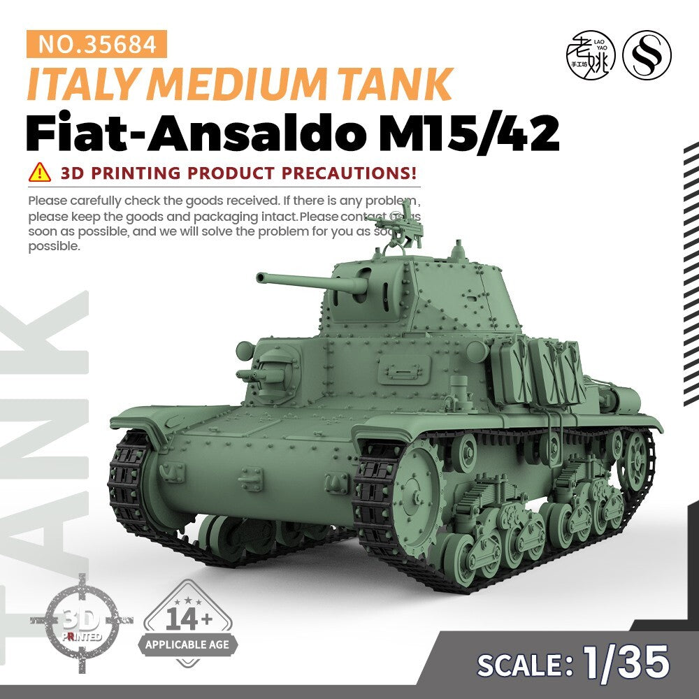 SSMODEL SS35684 1/35 Military Model Kit Italy Fiat-Ansaldo M15/42 Medium Tank