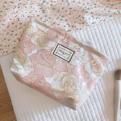 Romantic Cosmetic Bag Fabric Clutch Fresh Makeup Travel Organizer Storage Pouch