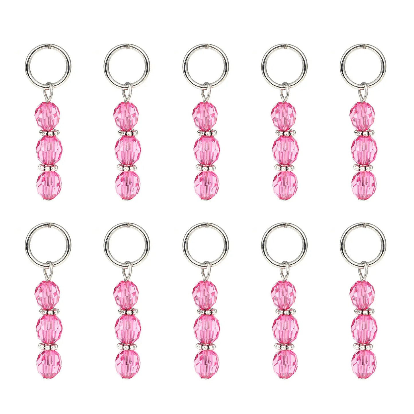 Knitting Stitch Markers 10Pcs Resin Beads Metal Angel Crochet Craft Locking Tool