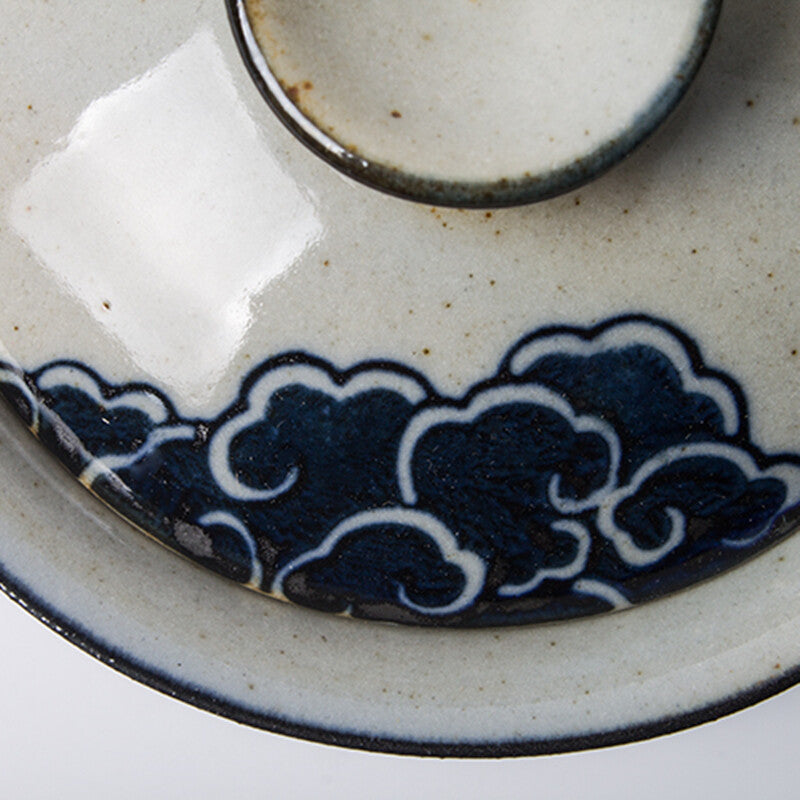 150CC Hand Painted Cloud Gaiwan Tea Pottery Tureen With Lid Teaware Kung Fu Tea