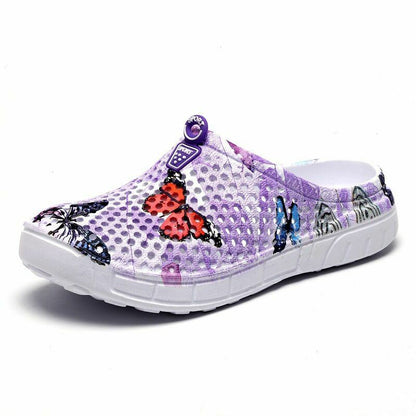Summer Sandals Mesh Shoes Breathable Beach Slippers Water Hollow Wading Rubber