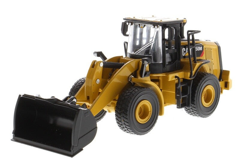 1:64 DM CAT950M Wheel Loader with Log Fork and Bucket Attachment Diecast Model