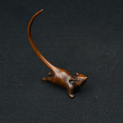 Rare chinese old bronze hand carved lovely mouse statue figure Tea pet Art Gift