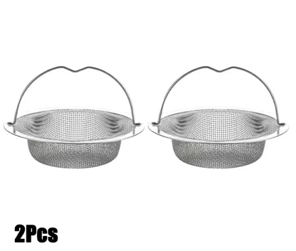 2PCS Kitchen Sink Strainer Large Wide Rim 4.5" Stainless Steel Mesh Drain Filter