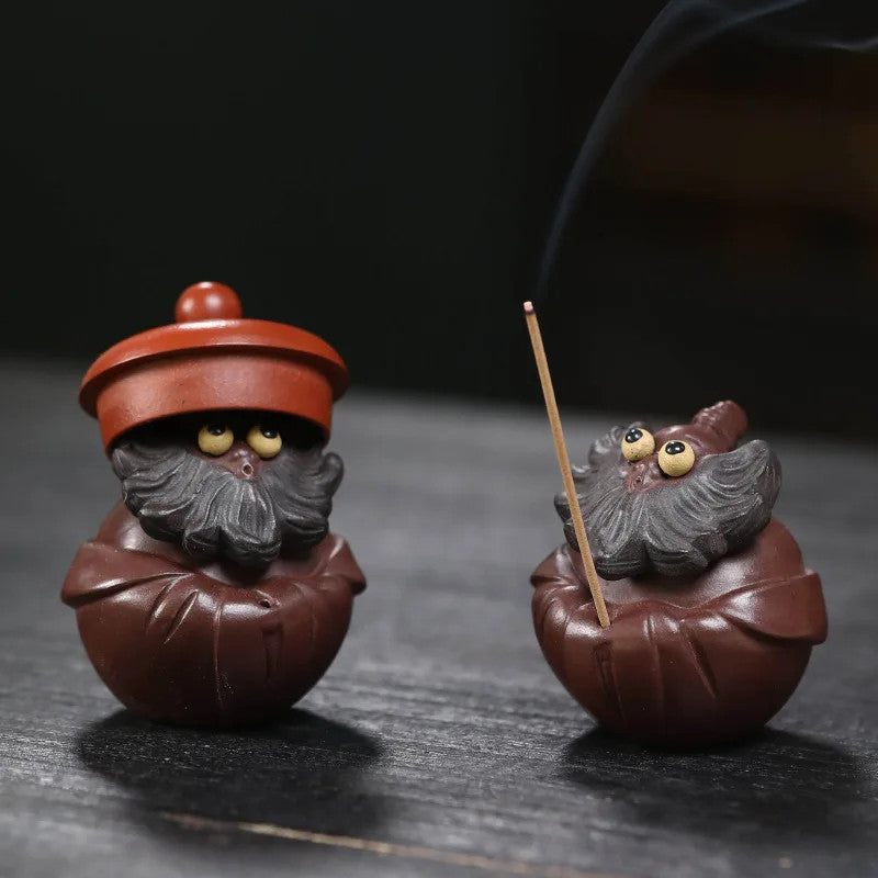 Chinese Yixing Tea Pet Handmade Tea Figurine Ornaments Sculpture Decors Tea Set