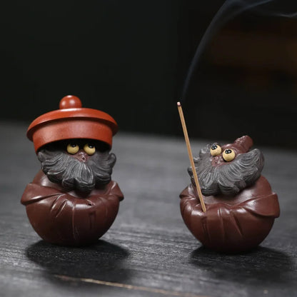 Chinese Yixing Tea Pet Handmade Tea Figurine Ornaments Sculpture Decors Tea Set