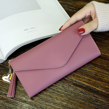 Long Wallet Purses Tassel Coin Purse Card Holder Money Bag Synthetic Leather 1PC