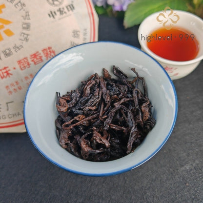 357g Ripe Pu'er Tea Cake Yunnan Bulang Mountain Ancient Tree Pu'er Tea