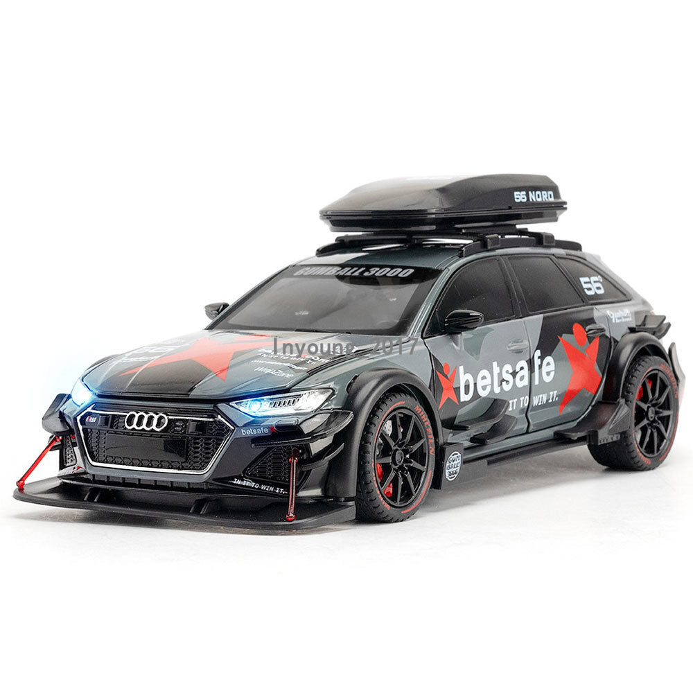 1/24 Audi RS6 Model Car Metal Diecast Toy Cars Boys Toys for Kids Gifts Gray