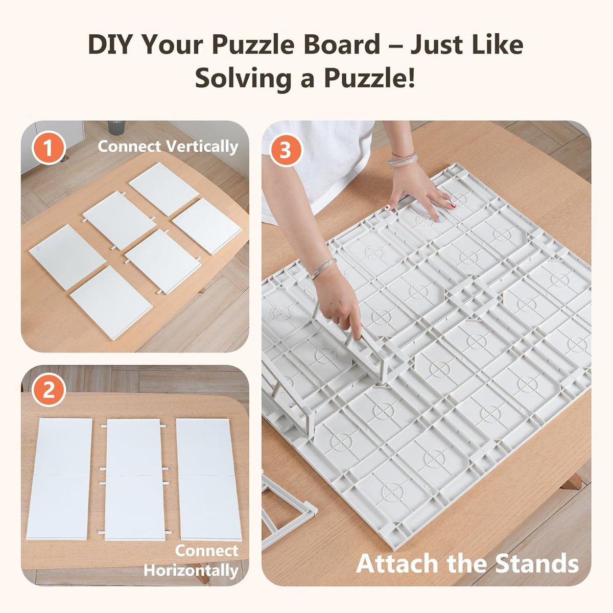 1000-Piecce Tilting Puzzle Board with Stand, 31” X 24” Lightweight Portable Puzz