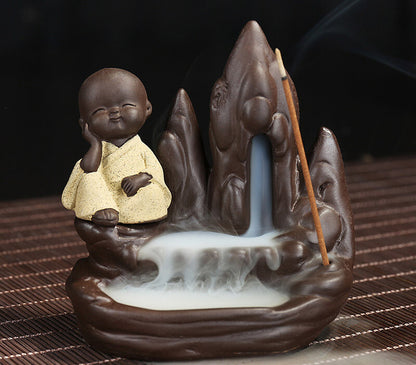 Incense Burner Incense Cones Small Buddha Censer Backflow Incense Burner Tea Set