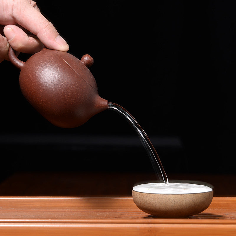 5.4 Oz Real Yixing Zisha Tea Pot Handmade Xishi Pot Marked Ball Shaped Inufser