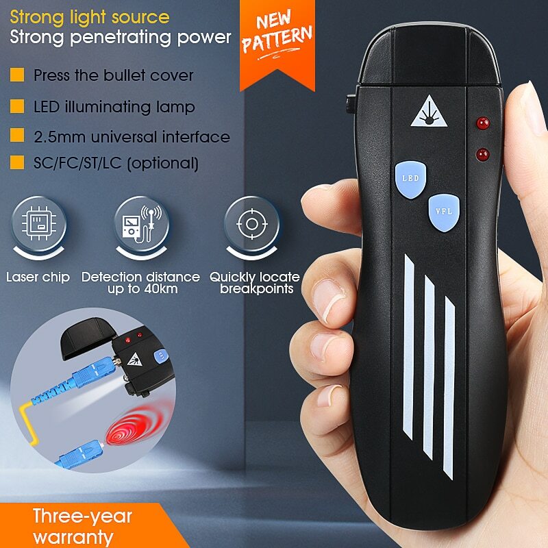 50MW/30MW/20MW/10MW/1MW Mini Visual Fault Locator Fiber Optic Cable Tester