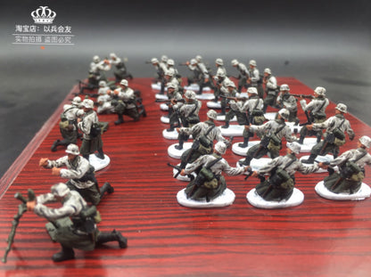 1/72 33Pcs World War II German Infantry Soldier Model Winter Snow Painting
