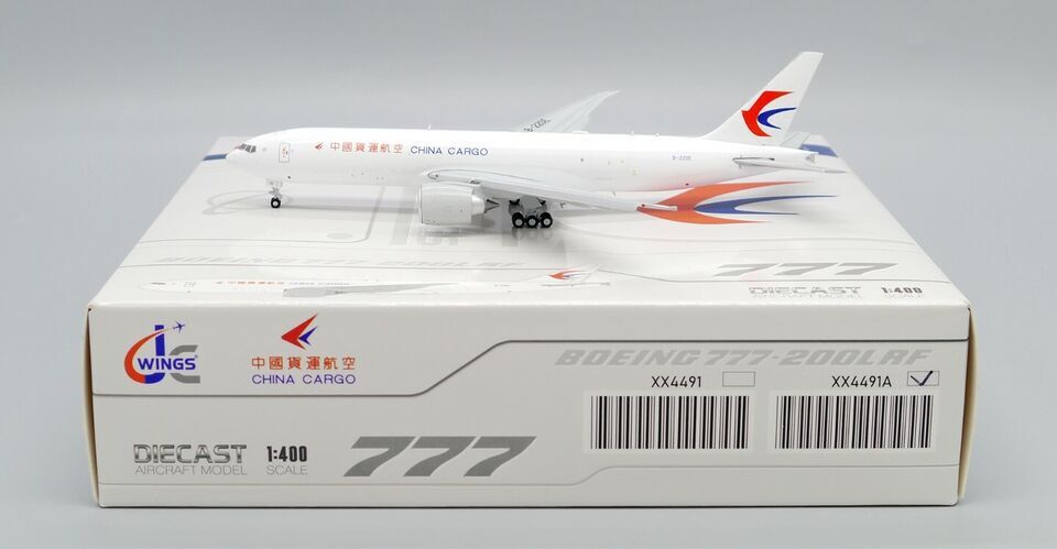 1:400 JC Wings CHINA CARGO BOEING 777-200LRF Aircraft Diecast Flap Down Model