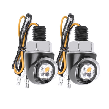 Turn Signal Lights Pair for Motorcycle Dirt Bike 12V Amber White Blinker Lamp