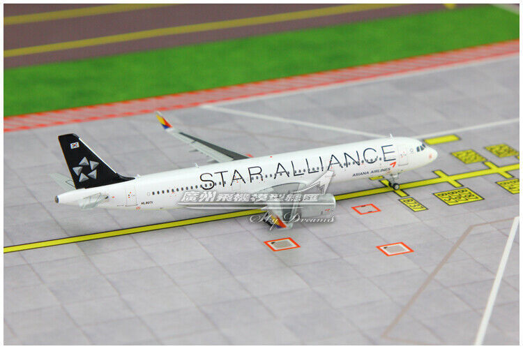 1:400 JC Wings ASIANA AIRLINES STAR ALLIANCE AIRBUS A321 Airplane Diecast Model