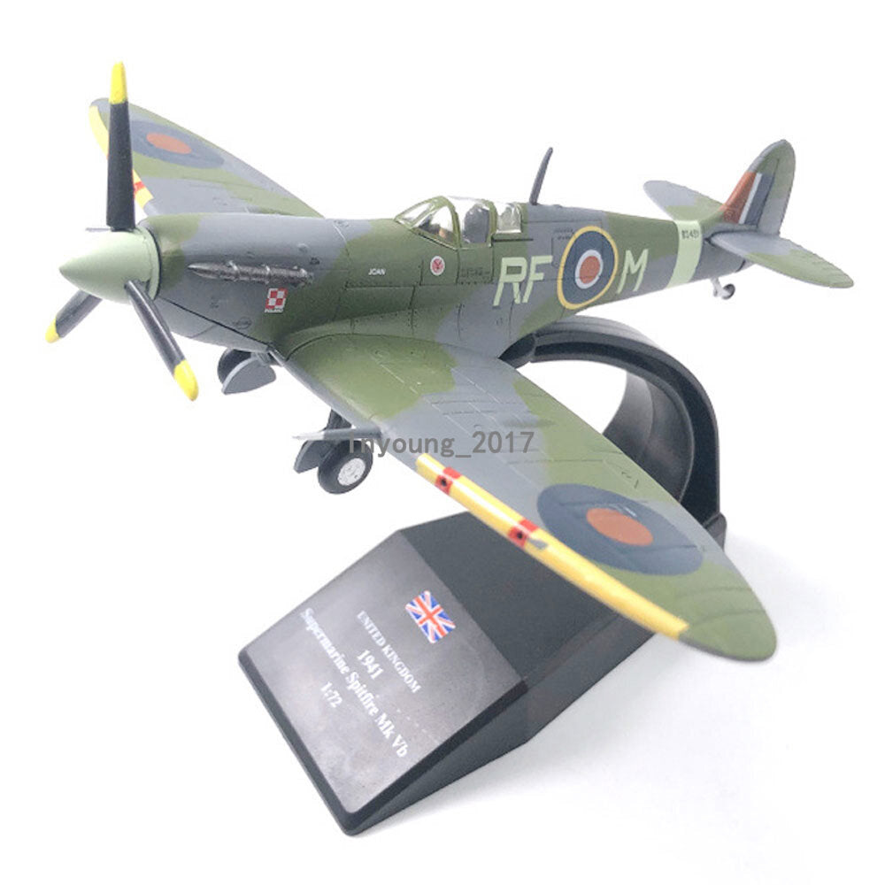 1:72 WWII Spitfire MK.VB Fighter Airplane Model Diecast Military Plane Model