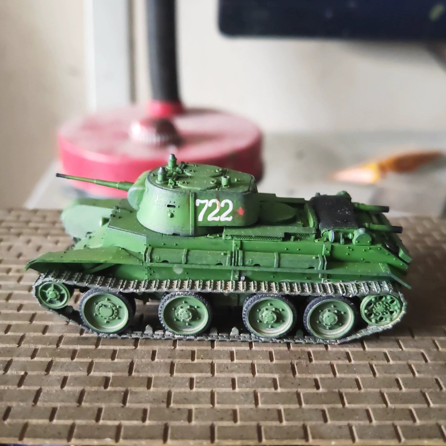 Homemade 1/72 Soviet BT-7 Light Cavalry Tank Painted Finished Model Ornaments