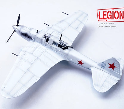1/72 Soviet Il-2 Attack Aircraft Model IL-2A Strike Aircraft Snow Coating Alloy