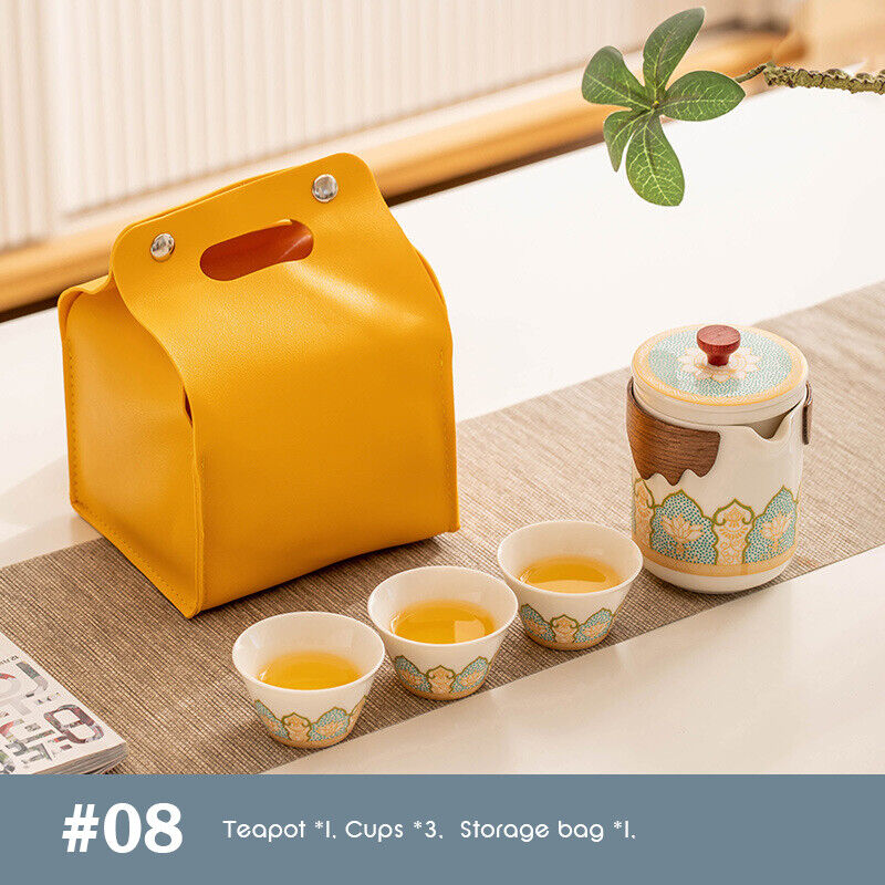 Outdoor Office Camping Tea Ceramic Set Porcelain Chinese Gongfu Tea Cup Set