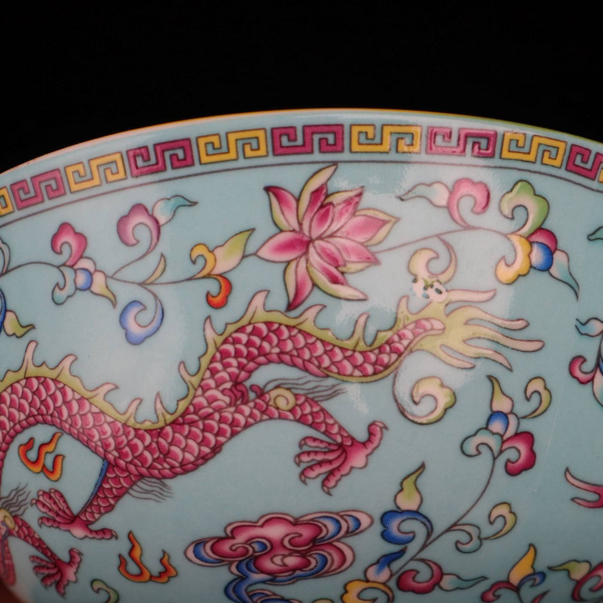 Chinese Porcelain Handmade Exquisite Dragon&Phoenix Pattern Small Bowl