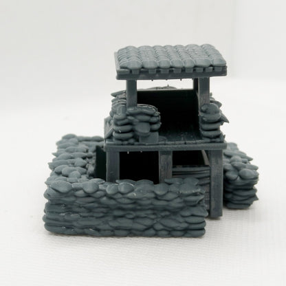 SST64123 1/64 Miniature Scene Bunker With Watchtower Sandbags Vietnam War Era