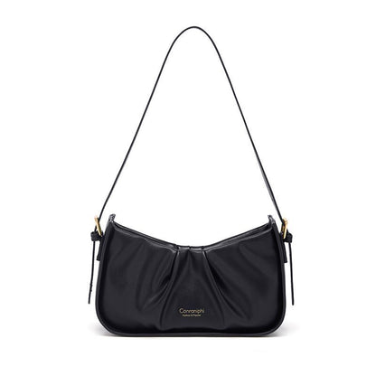Split Leather Underarm Bag Shoulder Crossbody Cowhide Mini Wallet Purse Zipper