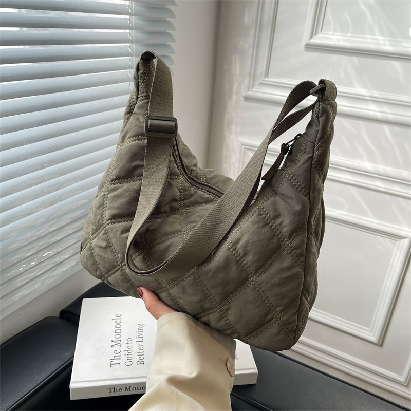 Nylon Padded Short Handle Totes Purse Big Handbags Soft Shoulder Bags Nylon 1 PC