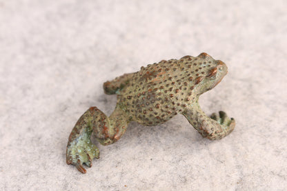 Rare Fortune chinese bronze Handwork jinchan frog Statue tea pet fengshui Art