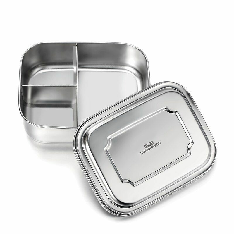 Lunch Container Stainless Steel Food Snack Storage Boxes Eco-friendly Rectangle