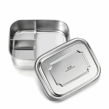 Lunch Container Stainless Steel Food Snack Storage Boxes Eco-friendly Rectangle