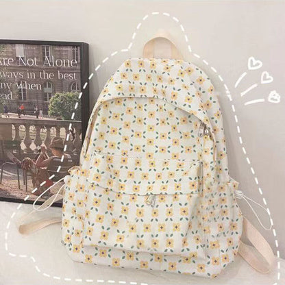 Travel Bag Sports Bag Female Bag Girls School Bag Backpack Cute Ins Floral