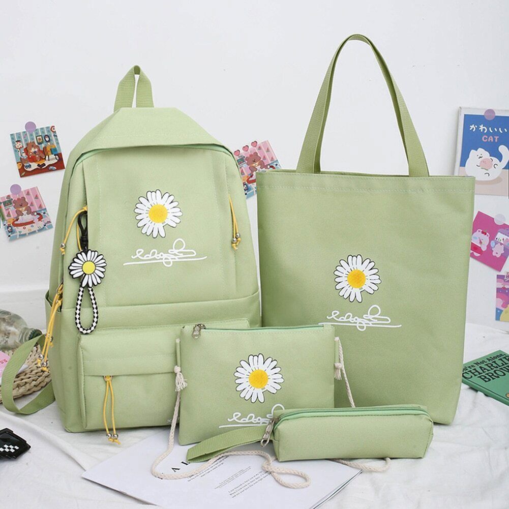 4Pcs/Set Women School Backpacks Schoolbag Teenagers Girls Student Book Bag Boys