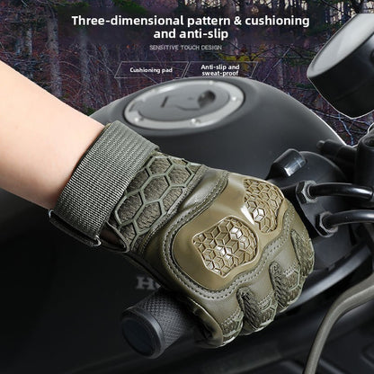 Tactical gloves with wear-resistant and anti slip hard shell for cycling