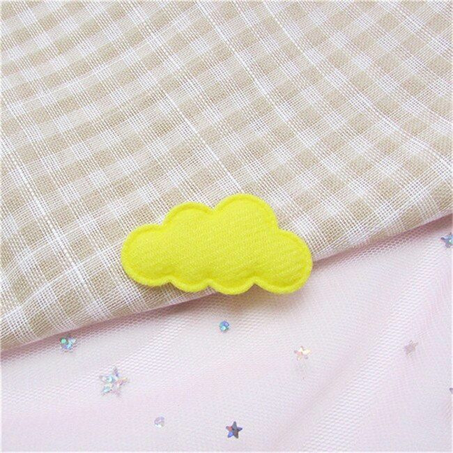 60Pcs/Lot 4.5x2.5cm Felt Cloud Padded Appliques Artificial Crafts Hairclip Patch