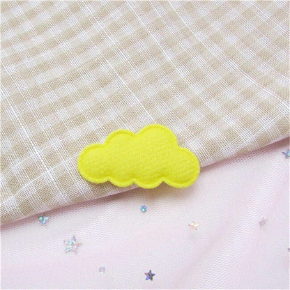 60Pcs/Lot 4.5x2.5cm Felt Cloud Padded Appliques Artificial Crafts Hairclip Patch