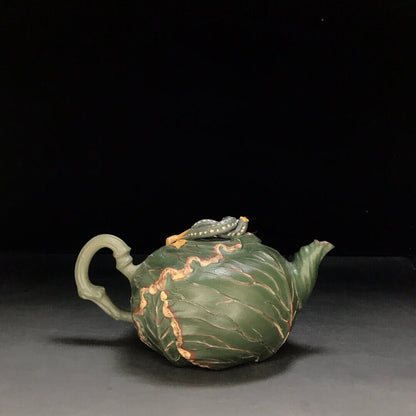 Chinese Yixing Zisha Clay Handmade Exquisite Teapot （包菜 底款：燕亭）