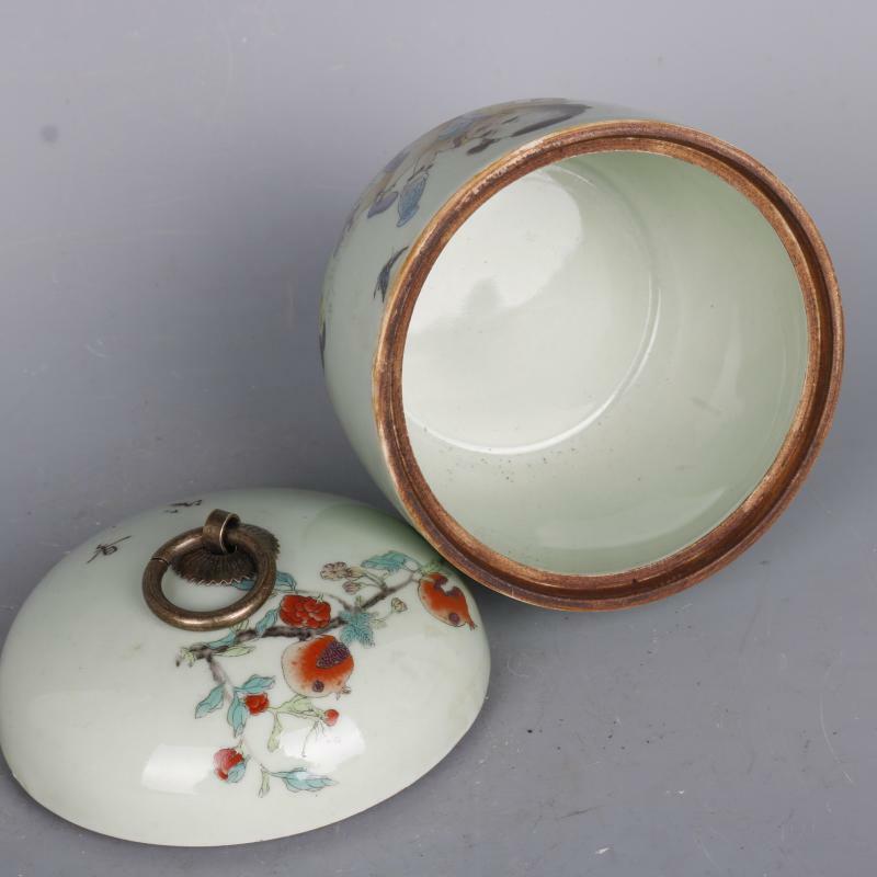 Pastel Baby Play Pattern Tea Pot Antique Craft Porcelain Home Chinese Ornament