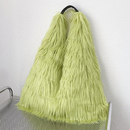 Winter Soft Faux Fur Tote Bags Large Capacity Fluffy Plush Shoulder Handbag Warm