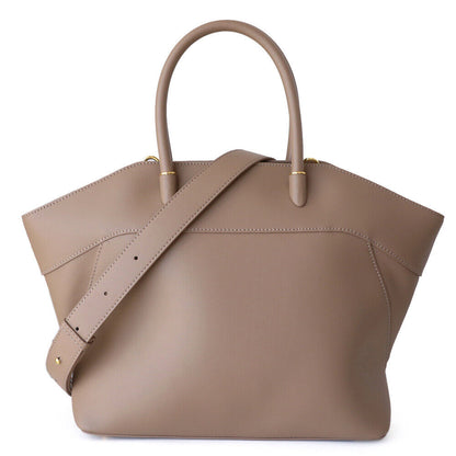Trapezoid Real Leather Tote w/ Zipper Purse Shoulder Bag Handbag w/ Long Strap