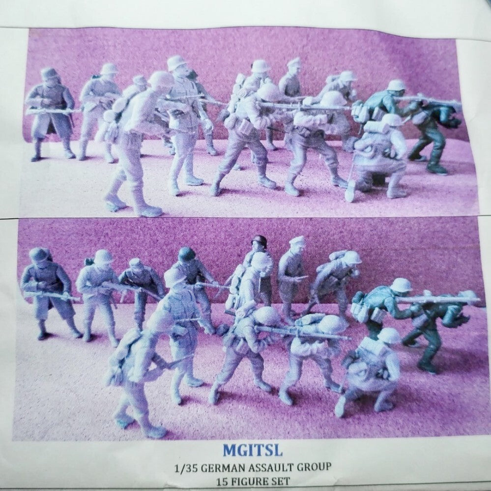 1:35 resin figure model German infantry soldiers 15 man Unassembled unpainted