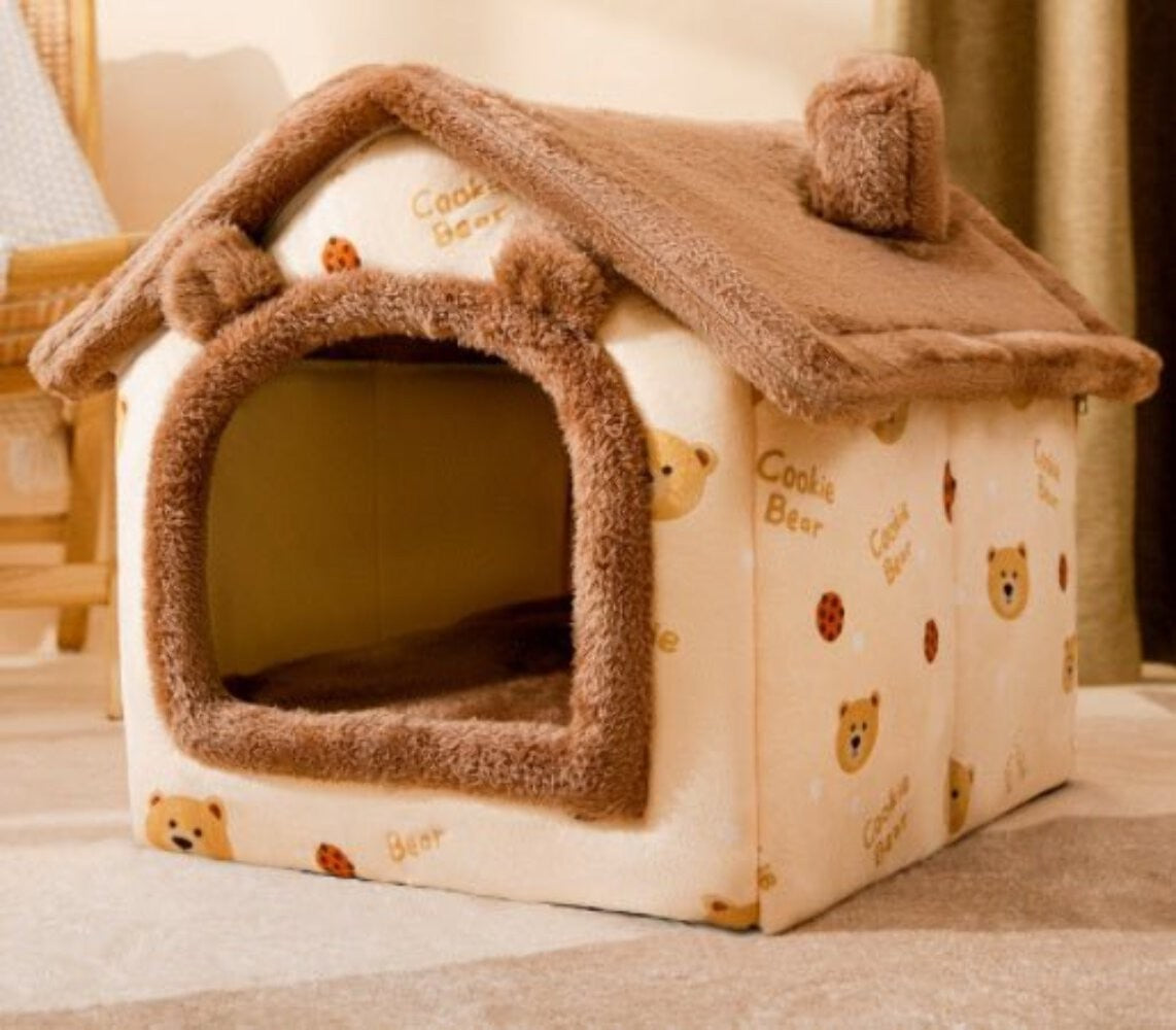 Sleep Kennel Pet Nest Warm Removable Cave Bed
