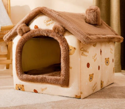 Sleep Kennel Pet Nest Warm Removable Cave Bed