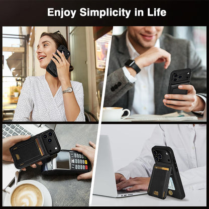 for Iphone 17 Pro Max Wallet Case with Card Holder, Men Women PU Leather RFID Bl