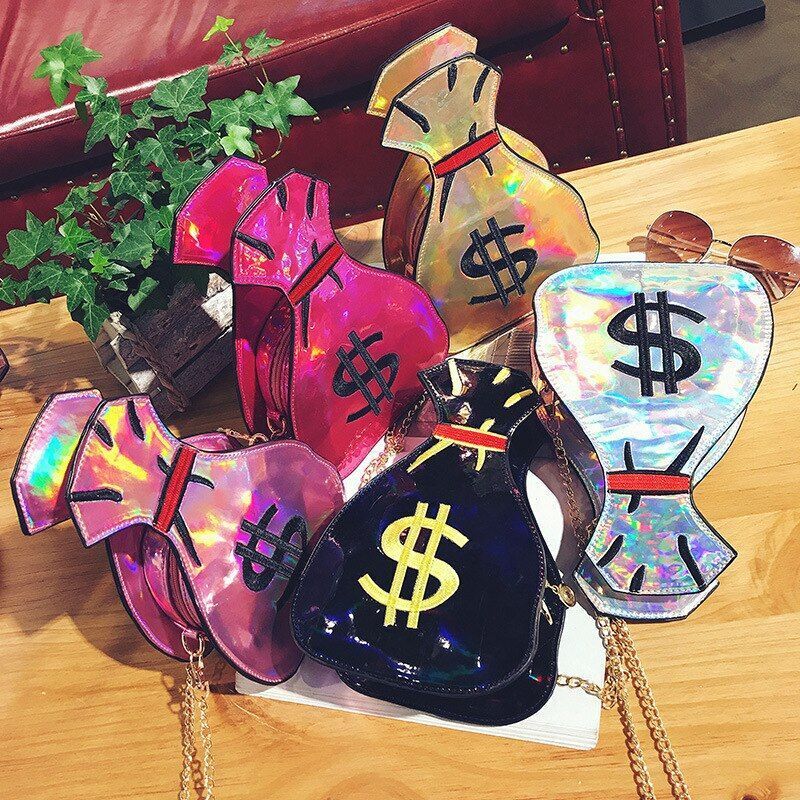 Synthetic Leather Messenger Bag Cartoon Shoulder Purse Fashion Chain Shell Purse