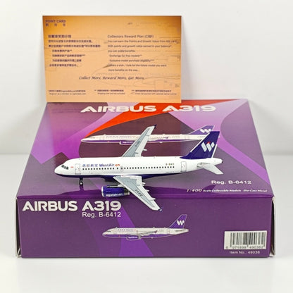 1:400 NG Models West Air Airbus A319 B-6412 Airplane Diecast Aircraft Model